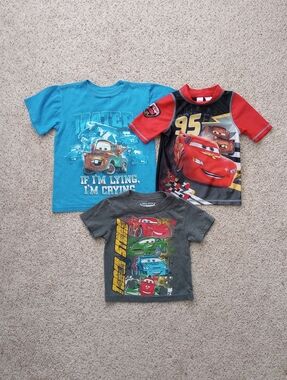 Disney Pixar Cars Lightning McQueen Mater 3 Shirts